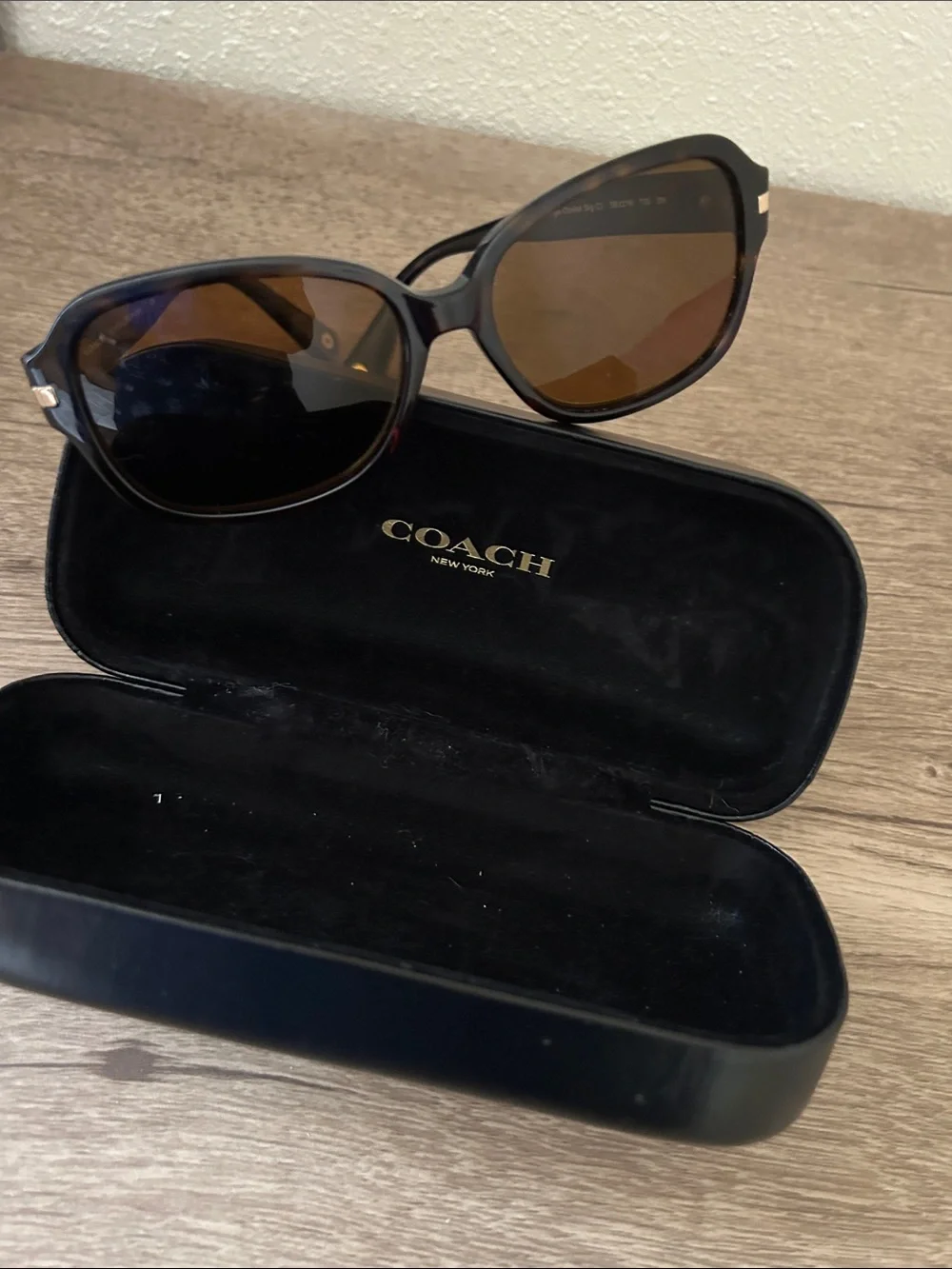 Coach Black Frame Sunglasses with Brown Lenses with Rx